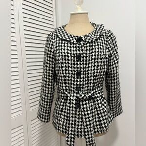 Willi Smith Black and White Houndstooth Blazer